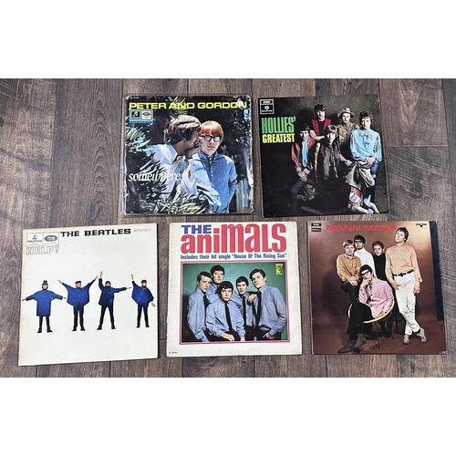 397 - Five vinyl record LPs to include The Beatles 'Help!', The Animals, Manfred Mann 'Mann Made', Hollies... 