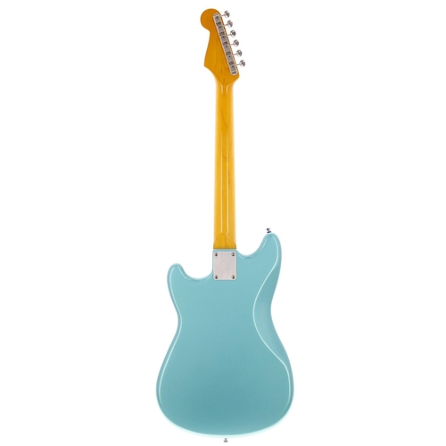 299 - Custom Build Duo Sonic type electric guitar; Body: turquoise finished alder; Neck: twenty-two fret k... 