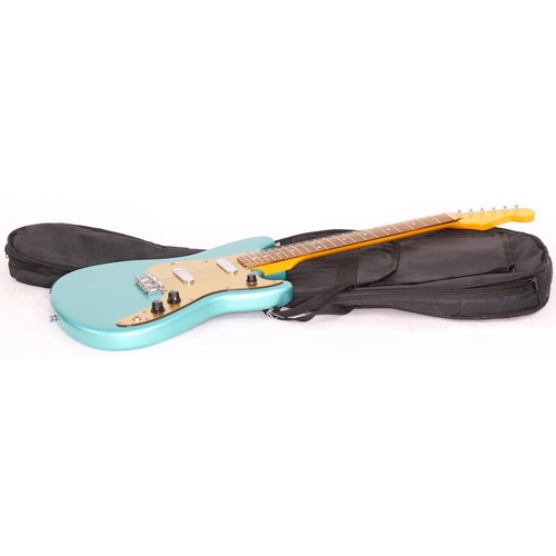 299 - Custom Build Duo Sonic type electric guitar; Body: turquoise finished alder; Neck: twenty-two fret k... 