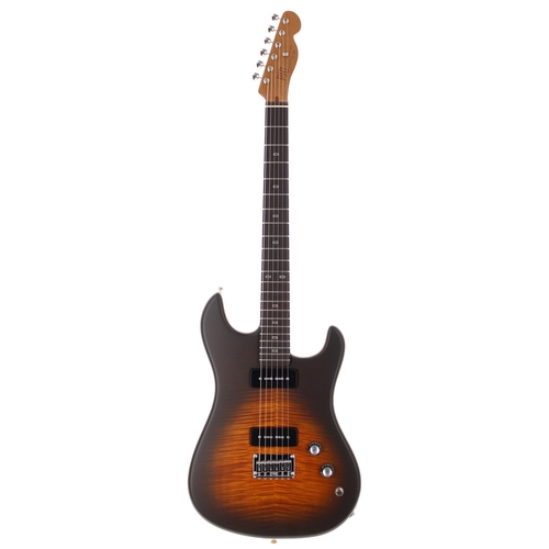 303 - 2023 PJD Guitars Woodford Elite electric guitar, made in England; Body: cocoa burst finished maple t... 