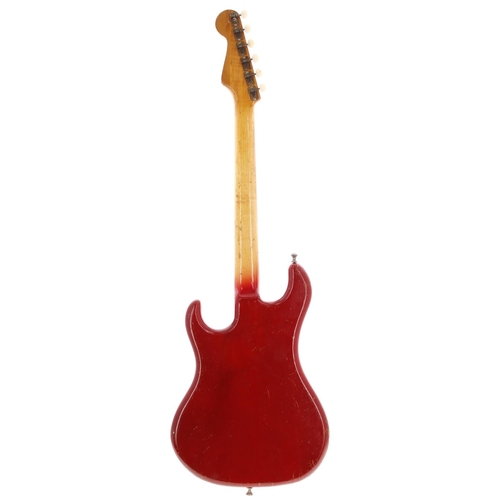 308 - Watkins Rapier 33 electric guitar, made in England; Body: red finish, scratches, checking and dings ... 