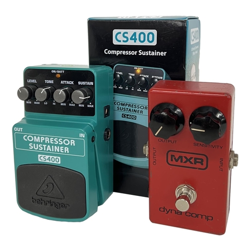 925 - MXR Script Dyna Comp compressor guitar pedal; together with a Behringer CS400 Compressor Sustainer g... 