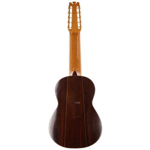 1415 - 1978 Michael Gee ten string guitar, made in England; Back and sides: Brazilian rosewood, stand burn ... 