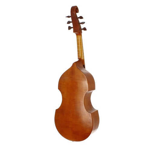 2413 - Tenor viola da gamba by and labelled Wolfgang Uebel, Celle, circa 1974, the peg box and open scroll ... 