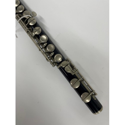 1855 - Ebonite Boehm system flute with German silver keywork, signed Rudall, Carte & Co, 23 Berners Str... 