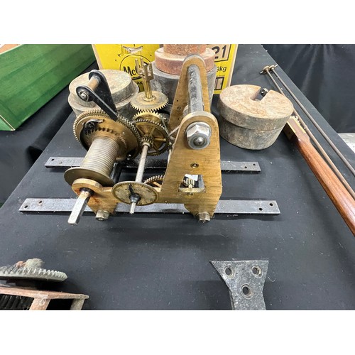 2019 - Complete 19th century single train turret clock movement in need of assembly, including main movemen... 