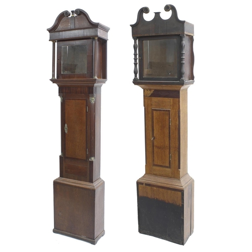 1830A - Oak inlaid longcase clock case with aperture for a 12