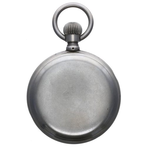 75 - Longines Baume nickel cased Goliath pocket watch, the movement signed Longines Baume with plain bala... 