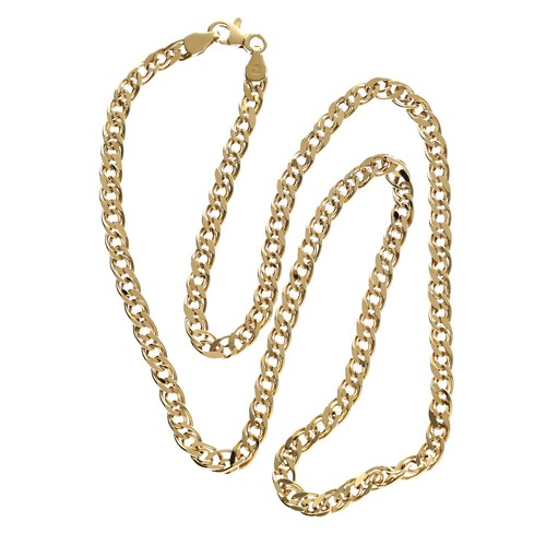 149 - 18ct yellow gold flat curb link necklet, 10.6gm, 19.5