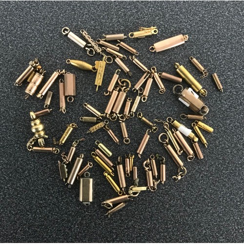 169 - Collection of mostly gold jewellery clasps, 9ct, 14ct included, 33.3gm in total