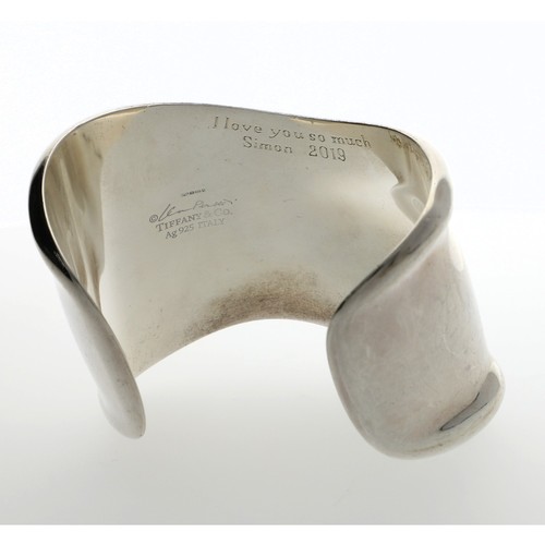 116 - Elsa Peretti for Tiffany & Co. silver Bone cuff bangle, signed Tiffany & Co. Elsa Peretti, 9... 