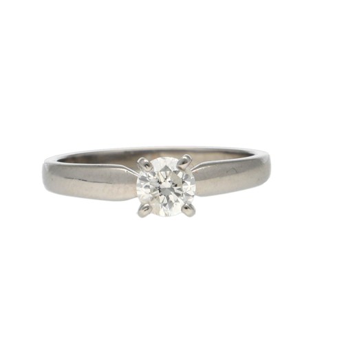 184 - Modern 18ct white gold diamond solitaire ring, round brilliant-cut, 0.45ct approx, clarity I1, colou... 