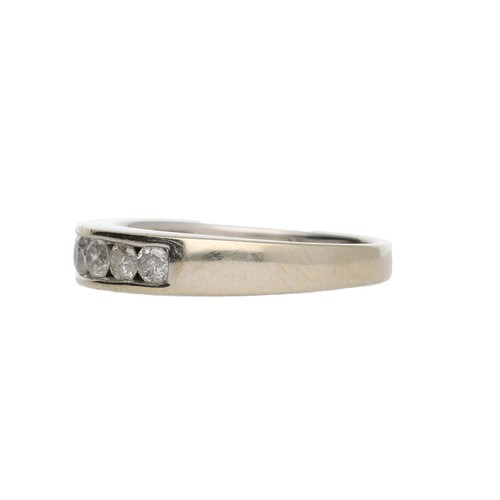 245 - Modern 18ct white gold diamond half eternity ring, 0.50ct approx in total, width 4mm, 3.1gm, ring si... 