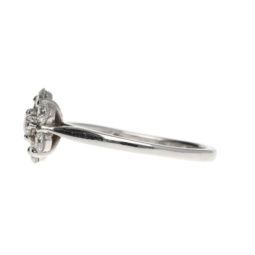 281 - Good platinum seven stone diamond ring, round old-cuts, 0.70ct approx in total, clarity SI1-I1, colo... 