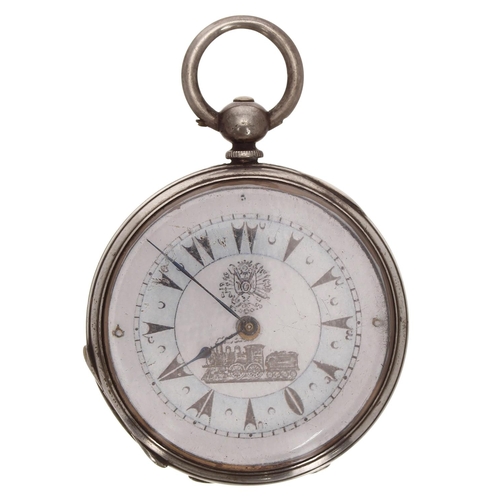 84 - Silver cylinder engine turned pocket watch, hinged cuvette signed Davies & Sons, Carmarthen &... 