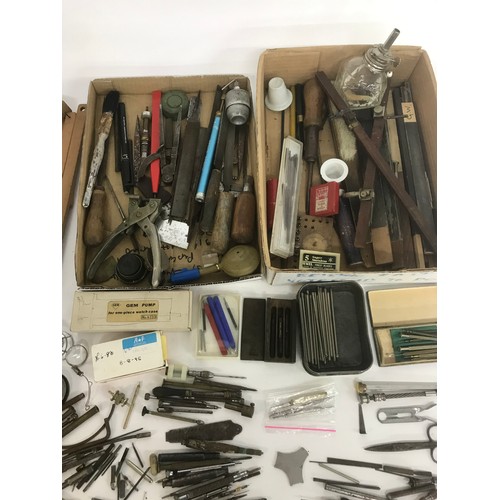 834 - Quantity of assorted tools from a watchmakers workshop to include screwdrivers, pliers, files etc... 