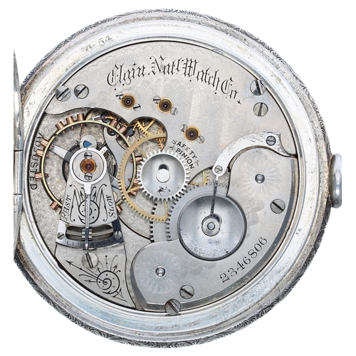 885 - Elgin National Watch Co. lever set hunter pocket watch, circa 1886, signed movement, no. 2346806, wi... 