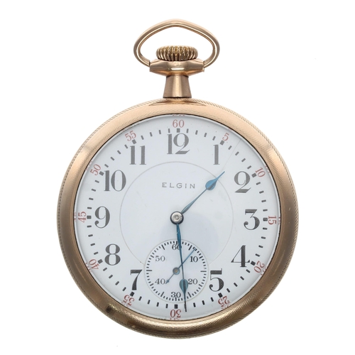 887 - Elgin National Watch Co. 'B.W. Raymond' gold plated lever set pocket watch, circa 1910, signed 19 je... 