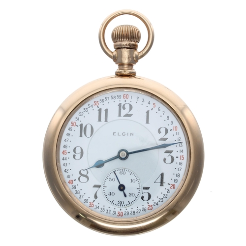 889 - Elgin National Watch Co. 'Veritas' gold plated lever set pocket watch, circa 1909, signed 23 jewel a... 