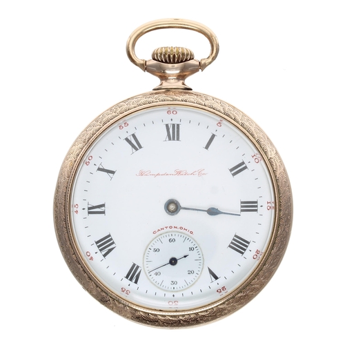 902 - Hampden Watch Co. gold plated lever set pocket watch, circa 1905, signed 23 jewel adjusted to five p... 