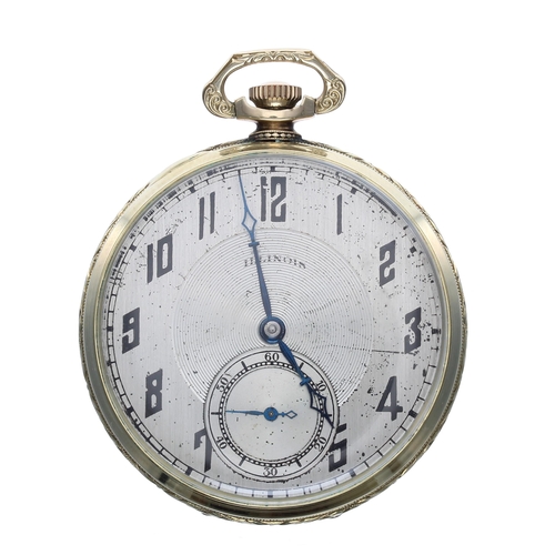 853 - Illinois Watch Co. 'The Autocrat' 14k gold filled lever dress pocket watch, circa 1924, signed 17 je... 