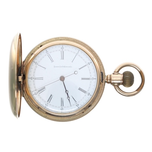 903 - Elgin National Watch Co. centre seconds gold plated lever set hunter pocket watch, circa 1881, signe... 