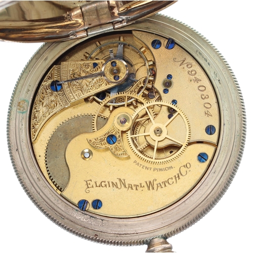 903 - Elgin National Watch Co. centre seconds gold plated lever set hunter pocket watch, circa 1881, signe... 