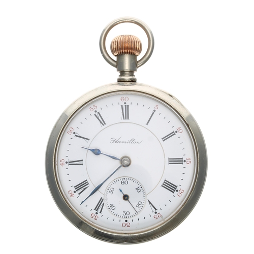 871 - Hamilton Watch Co. lever set exhibition case pocket watch, circa 1913, signed 992 21 jewel adjusted ... 