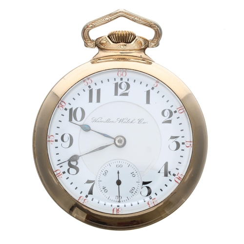 901 - Hamilton Watch Co. gold plated lever set pocket watch, circa 1907, signed 940 21 jewel adjusted 5 po... 