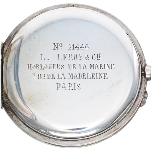 934 - Le Roy & Cie - French white metal lever pocket watch, signed gilt frosted bar movement signed wi... 