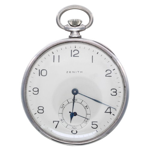 937 - Zenith silver (0.935) lever dress pocket watch, signed gilt movement, no. 2567768, with compensated ... 