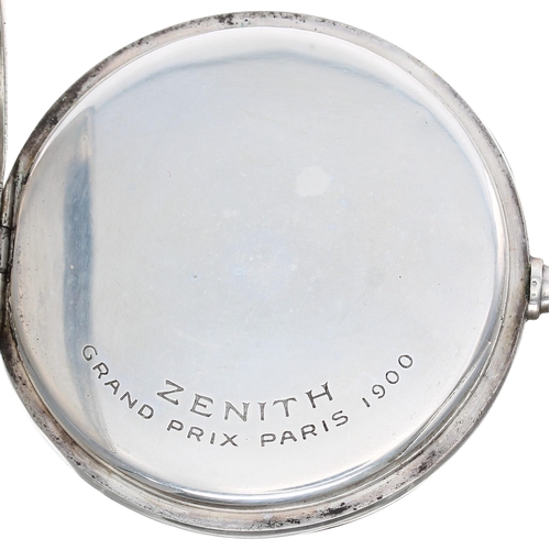 937 - Zenith silver (0.935) lever dress pocket watch, signed gilt movement, no. 2567768, with compensated ... 