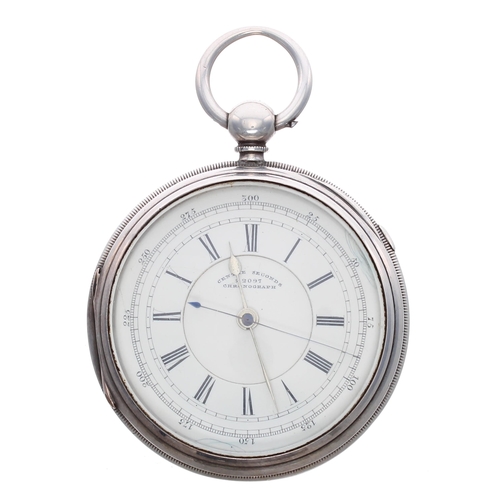 982 - E. Wise, Manchester - Victorian silver centre seconds chronograph lever pocket watch, London 1881, s... 