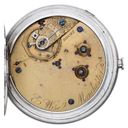 982 - E. Wise, Manchester - Victorian silver centre seconds chronograph lever pocket watch, London 1881, s... 