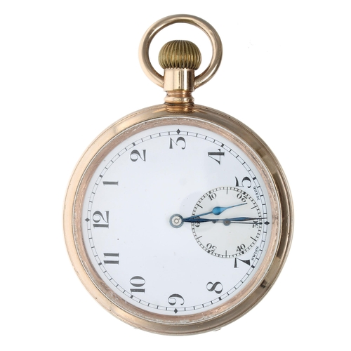 983 - Syren - Swiss gold filled lever pocket watch, signed movement, hinged cuvette, the dial with Arabic ... 