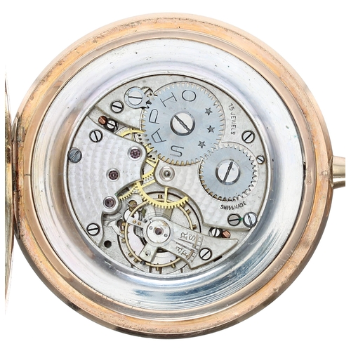 984 - Sapho - Swiss 9ct dress pocket watch, import hallmarks London 1926, signed 15 jewel movement, the di... 