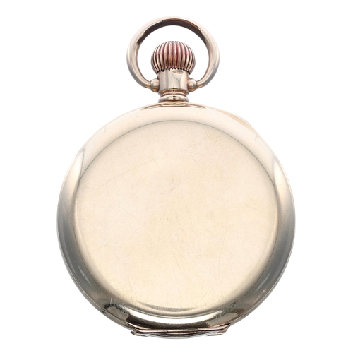 947 - Gold plated lever pocket watch, 17 jewel adjusted movement, no. 141517, Arabic dial with minute trac... 