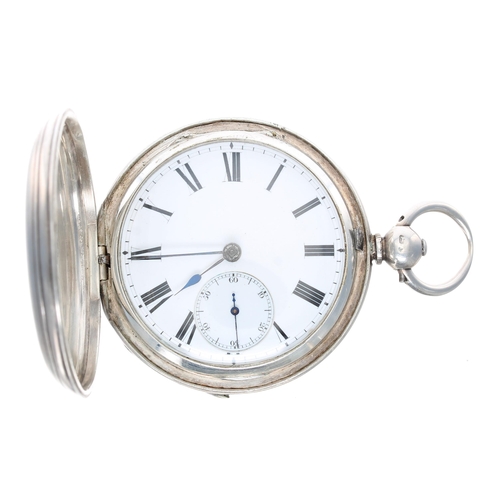 971 - W’m Wallen, Coventry - Victorian silver fusee lever hunter pocket watch, London 1865, signed movemen... 