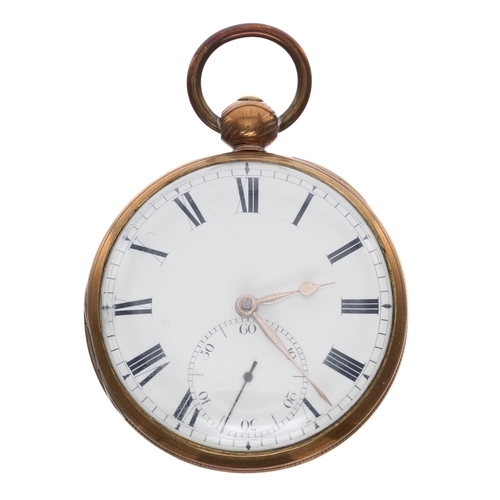 972 - J. Allkins, Horncastle - 19th century gilt and white metal fusee lever pocket watch, signed movement... 