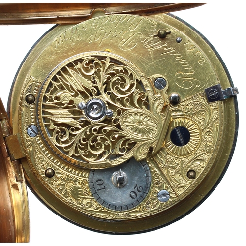 930 - Rundell & Bridge - early 19th century gold verge pocket watch, the fusee movement signed Rundell... 