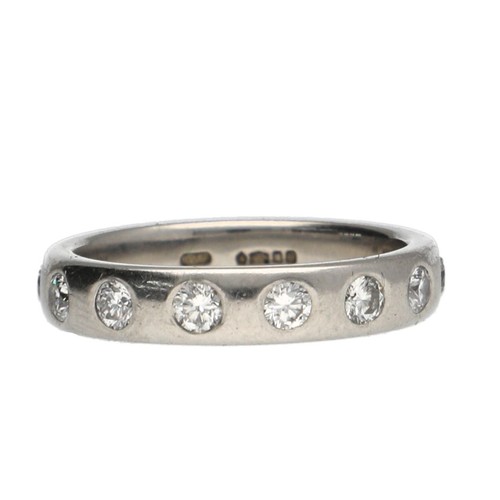 185 - Good modern diamond set platinum full eternity ring, round brilliant-cuts, 1.00ct approx in total, w... 