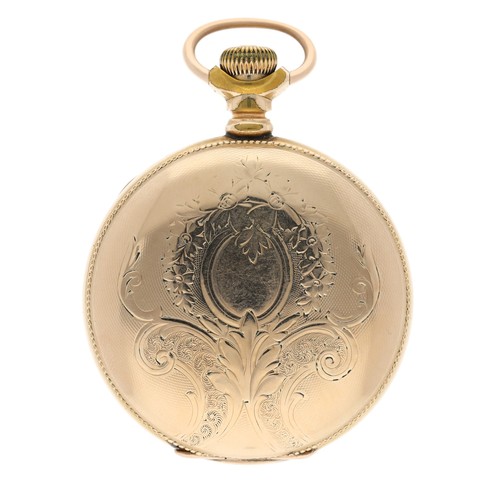 873 - Hampden Watch Co. lever set gold plated hunter pocket watch, circa 1899, signed 17 jewel movement, n... 