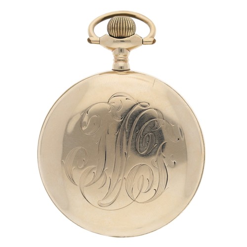 939 - Ulysse Nardin, Locke - Swiss gold plated lever set pocket watch, signed movement, no. 6742, with com... 