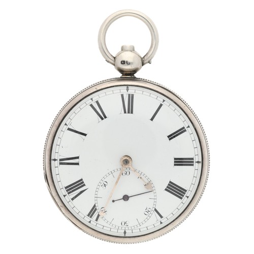 964 - George IV silver fusee lever pocket watch, London 1828, unsigned movement, no. 11889, with Massey V ... 