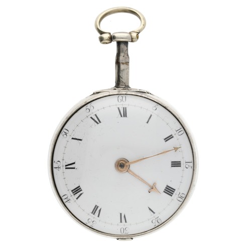 973 - Jon Pallisone, London - George III silver pair cased verge pocket watch, London 1797, signed fusee m... 