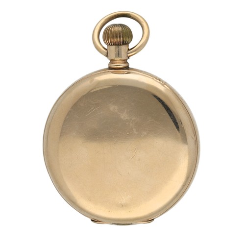 983 - Syren - Swiss gold filled lever pocket watch, signed movement, hinged cuvette, the dial with Arabic ... 