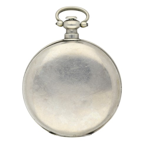 1003 - Chinese Market - white metal centre seconds cylinder pocket watch, elaborately engraved movement wit... 