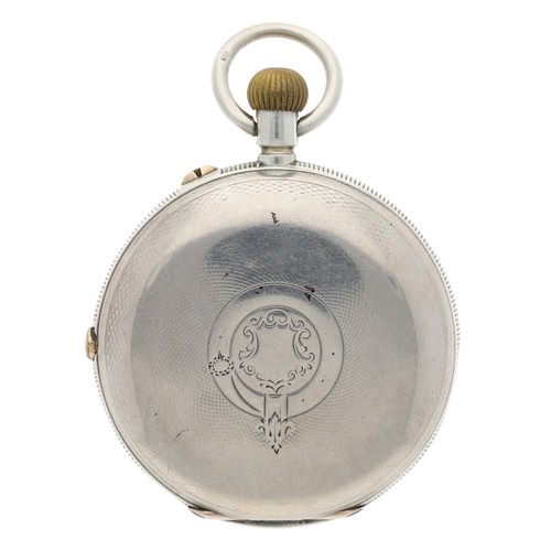 1014 - H. Ridgeway, London - Victorian silver centre seconds chronograph lever hunter pocket watch, Birming... 