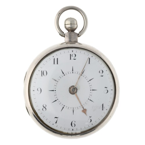 1022 - Savage & Co., London - 19th century verge pocket watch with alarm, the fusee movement signed Sav... 