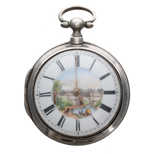 936 - William Baker, London - George III silver pair cased verge pocket watch, London 1805, signed fusee m... 